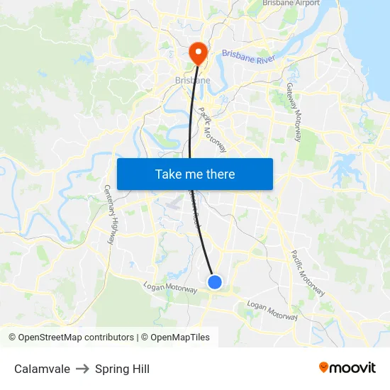Calamvale to Spring Hill map