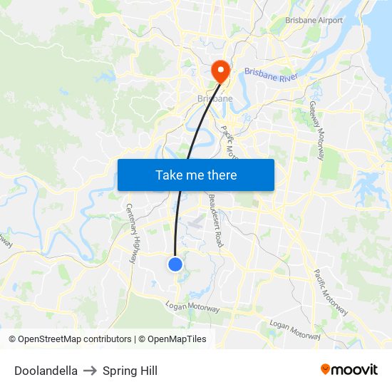 Doolandella to Spring Hill map