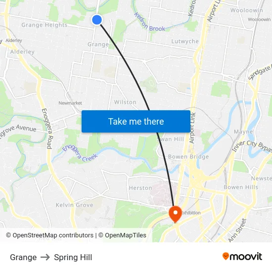Grange to Spring Hill map