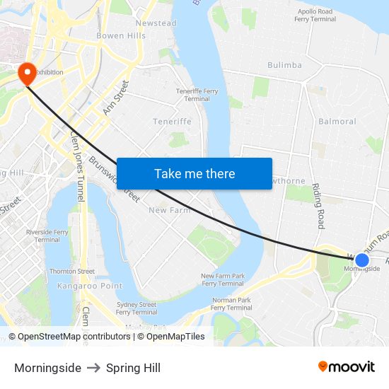 Morningside to Spring Hill map