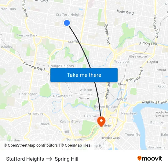 Stafford Heights to Spring Hill map