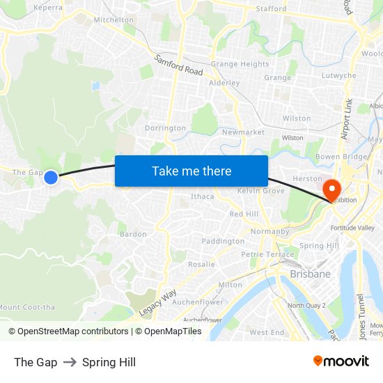 The Gap to Spring Hill map