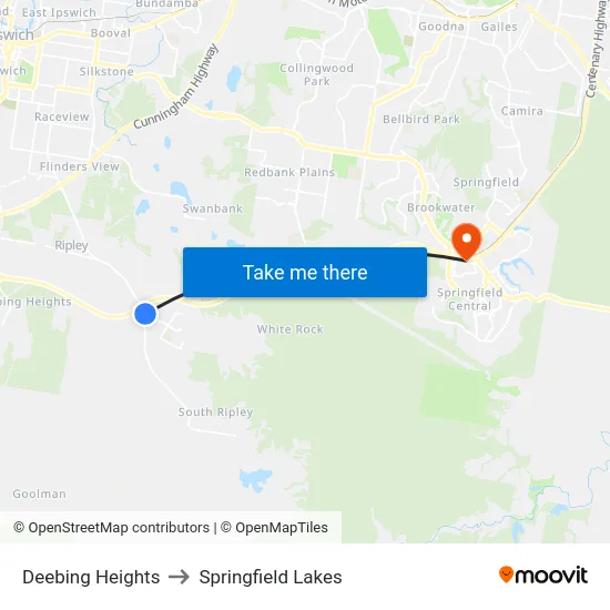 Deebing Heights to Springfield Lakes map