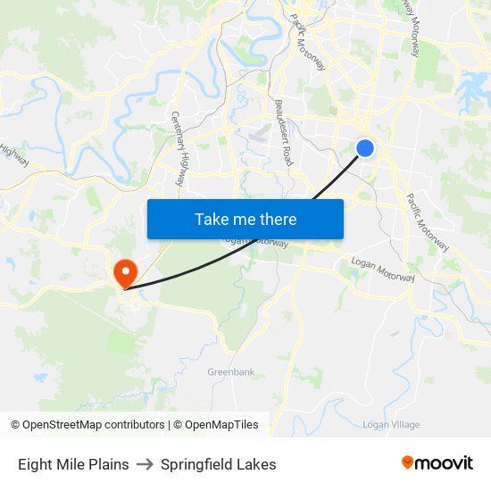 Eight Mile Plains to Springfield Lakes map