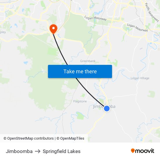 Jimboomba to Springfield Lakes map