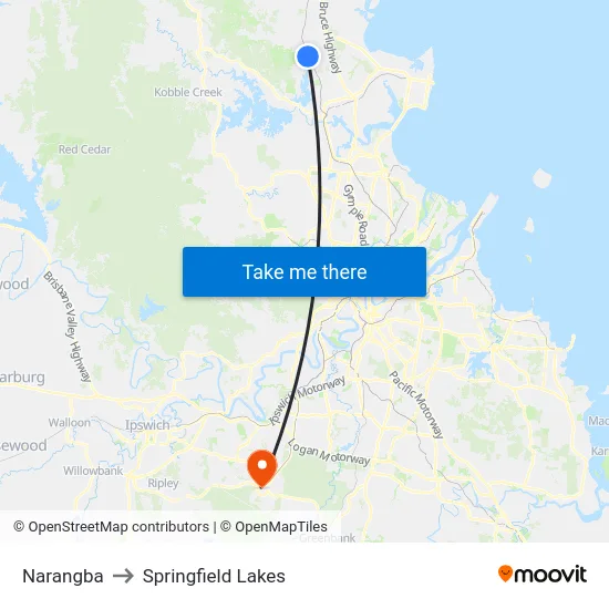 Narangba to Springfield Lakes map