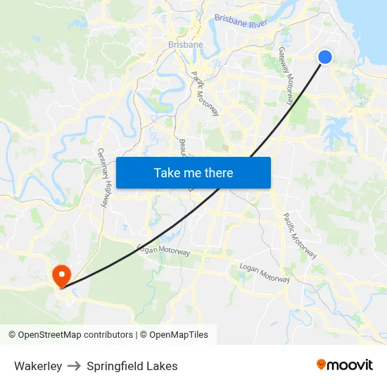 Wakerley to Springfield Lakes map