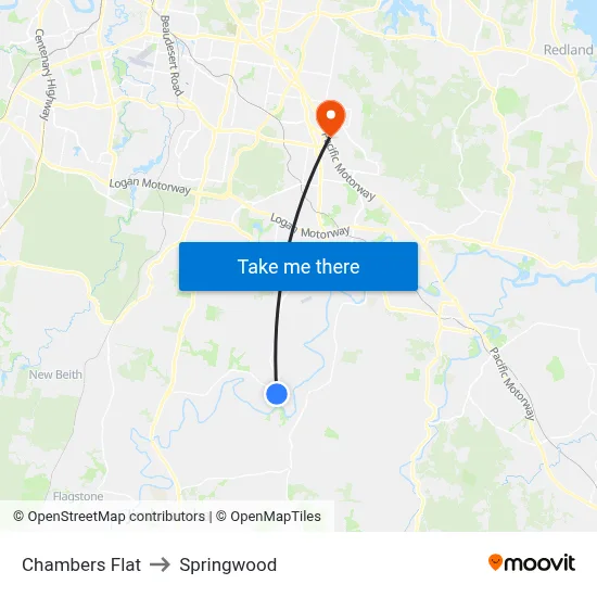 Chambers Flat to Springwood map