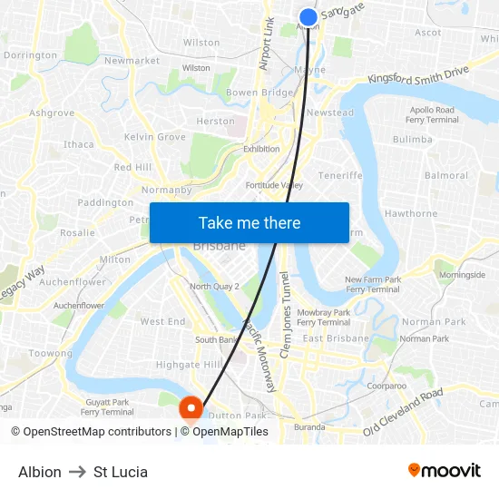 Albion to St Lucia map