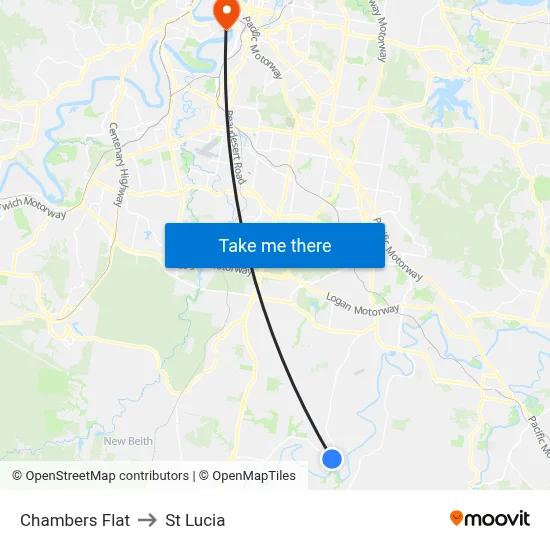 Chambers Flat to St Lucia map