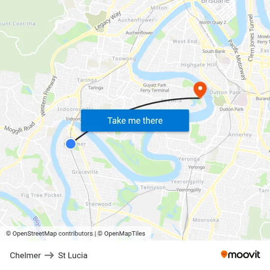 Chelmer to St Lucia map