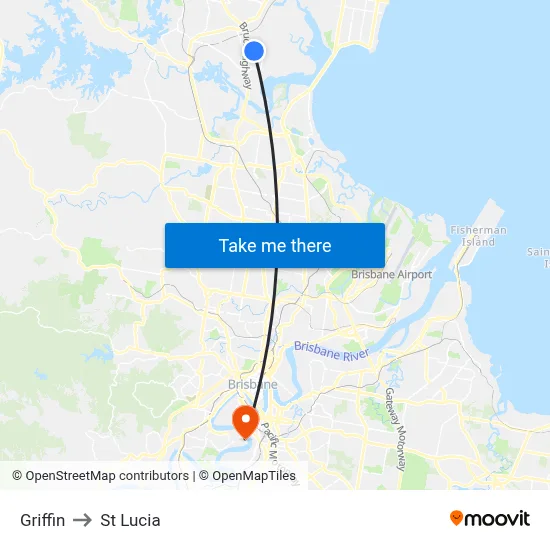 Griffin to St Lucia map