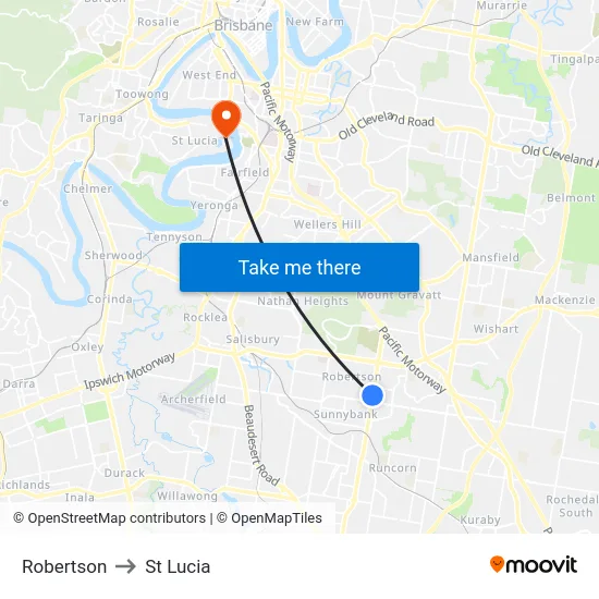 Robertson to St Lucia map