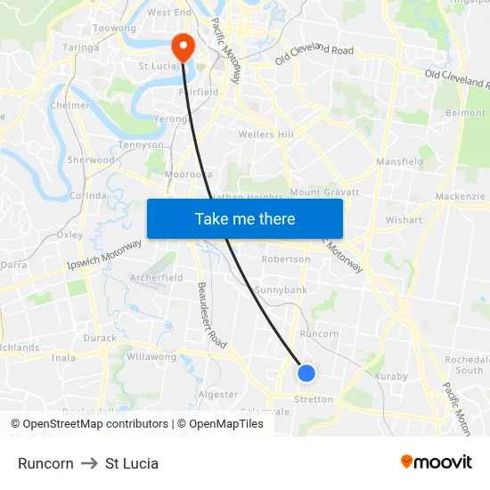 Runcorn to St Lucia map