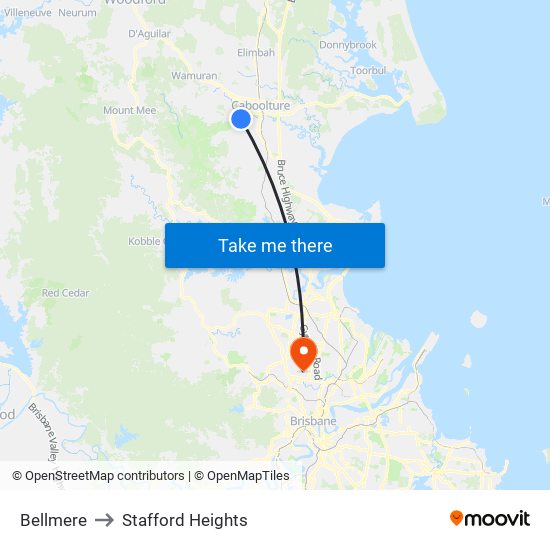 Bellmere to Stafford Heights map