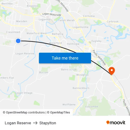 Logan Reserve to Stapylton map