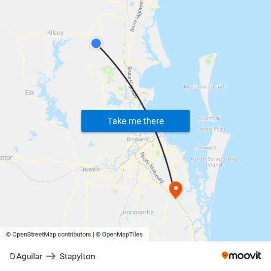 D'Aguilar to Stapylton map