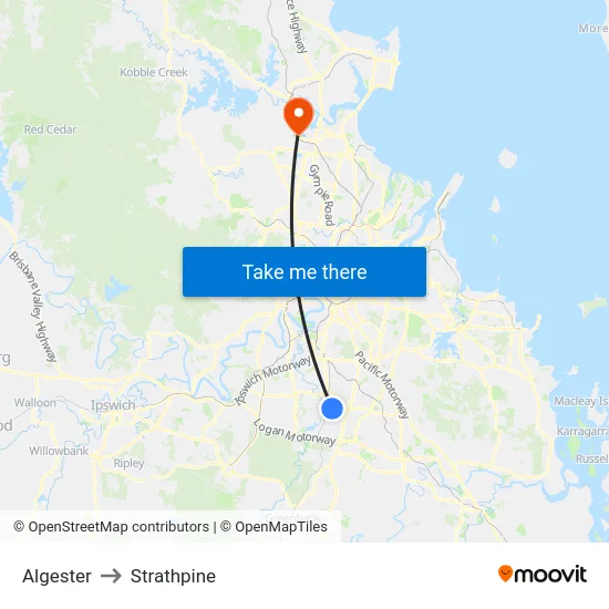 Algester to Strathpine map