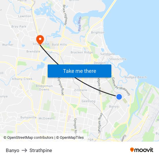 Banyo to Strathpine map