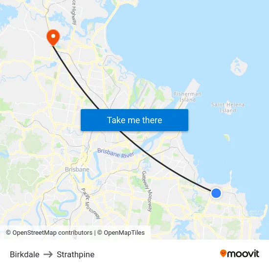 Birkdale to Strathpine map