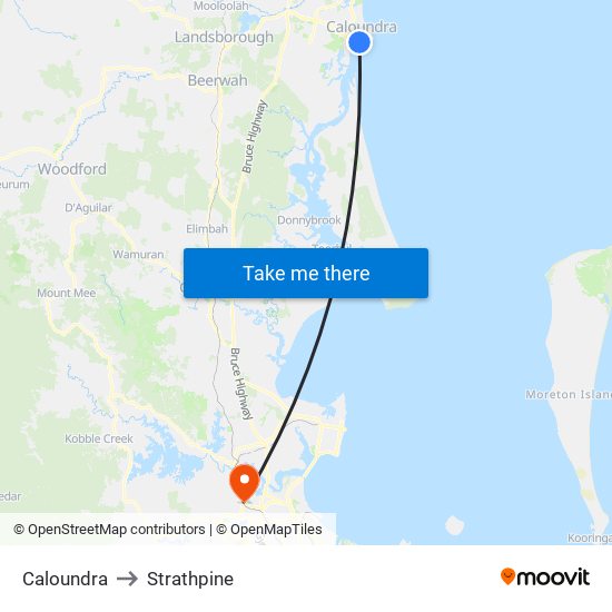 Caloundra to Strathpine map