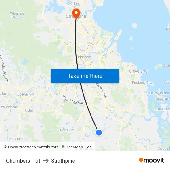Chambers Flat to Strathpine map