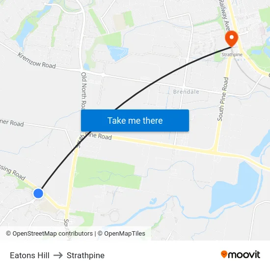 Eatons Hill to Strathpine map