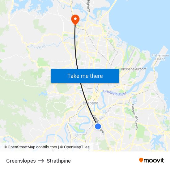 Greenslopes to Strathpine map