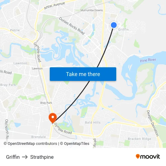 Griffin to Strathpine map