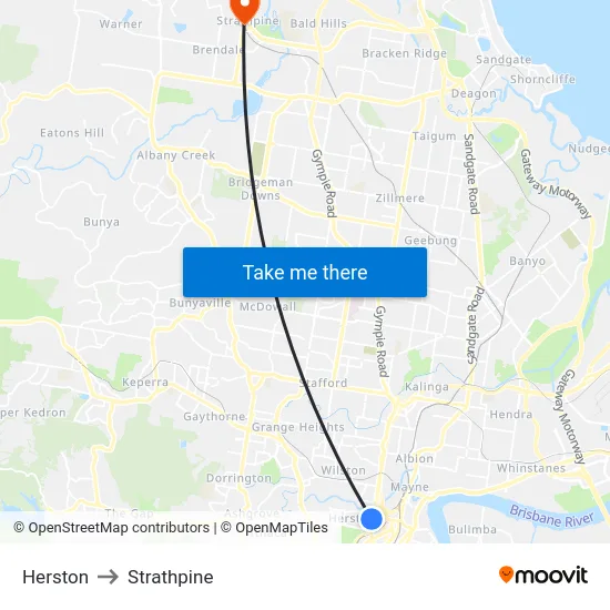 Herston to Strathpine map