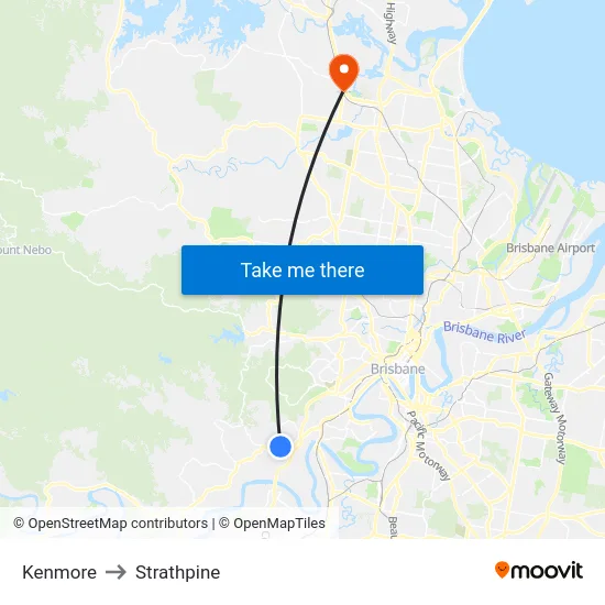 Kenmore to Strathpine map
