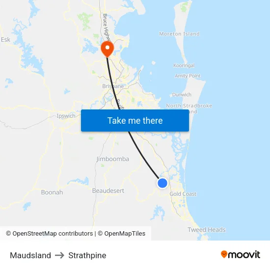 Maudsland to Strathpine map