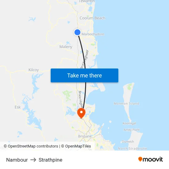 Nambour to Strathpine map