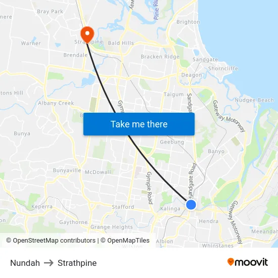 Nundah to Strathpine map