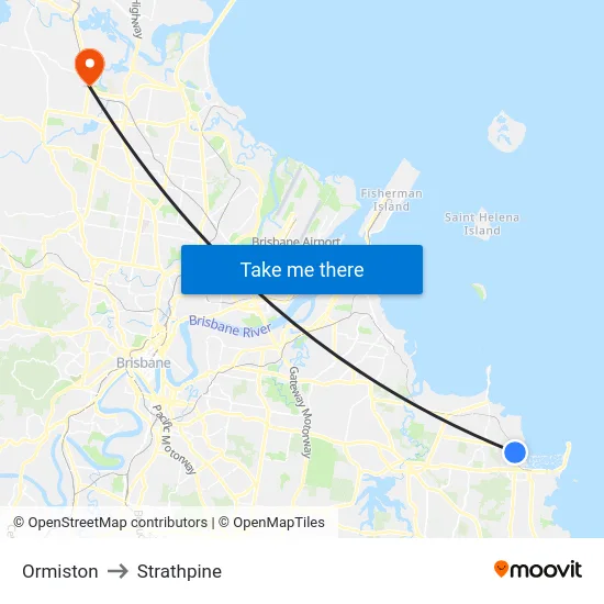 Ormiston to Strathpine map