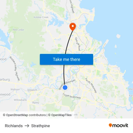 Richlands to Strathpine map