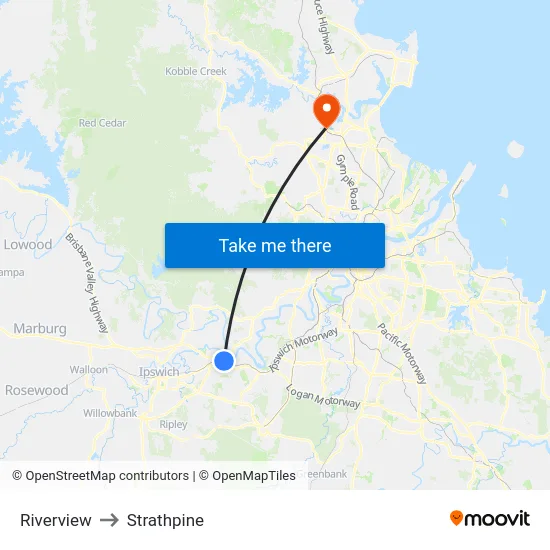 Riverview to Strathpine map
