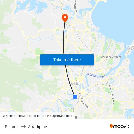 St Lucia to Strathpine map