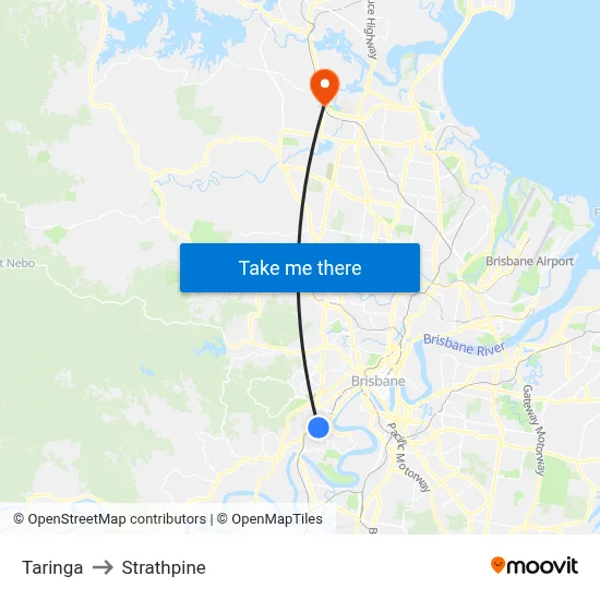 Taringa to Strathpine map