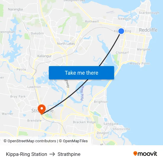 Kippa-Ring Station to Strathpine map