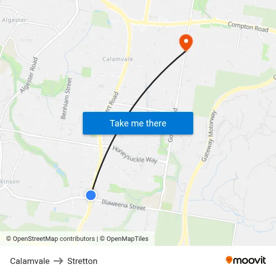 Calamvale to Stretton map