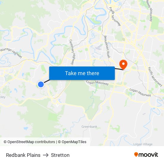 Redbank Plains to Stretton map