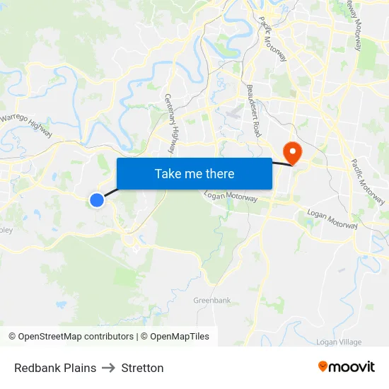 Redbank Plains to Stretton map