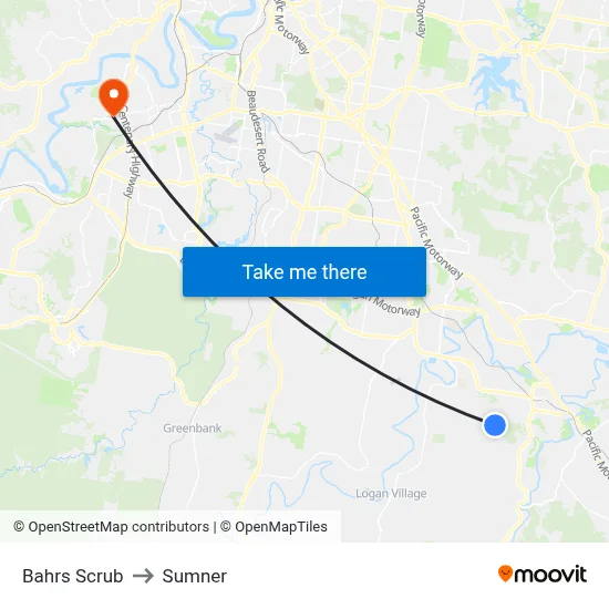 Bahrs Scrub to Sumner map