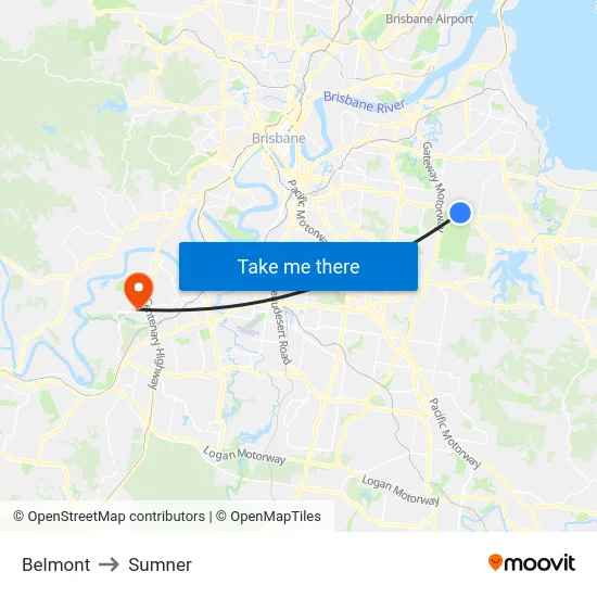 Belmont to Sumner map