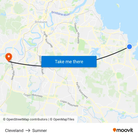 Cleveland to Sumner map
