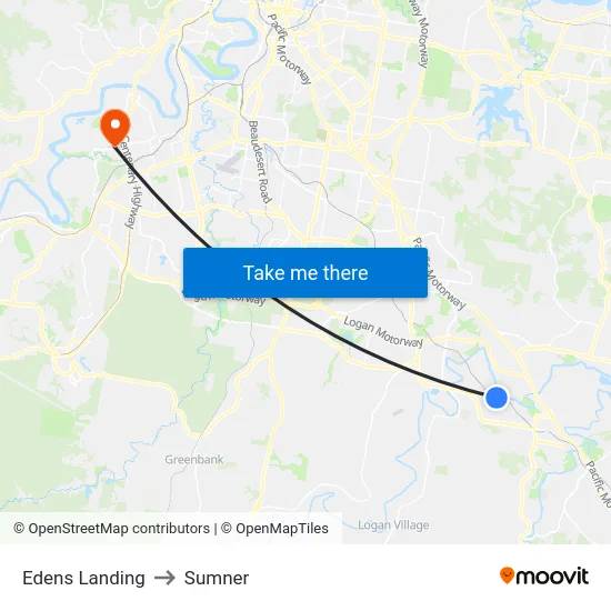 Edens Landing to Sumner map