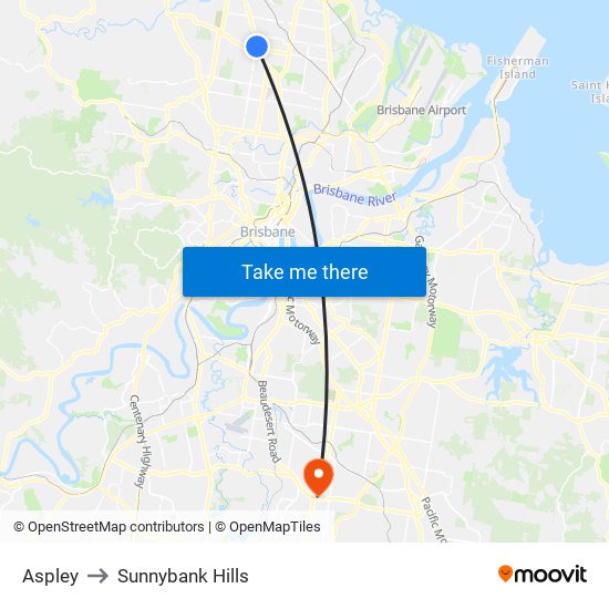 Aspley to Sunnybank Hills map