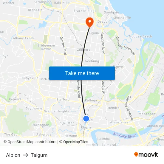 Albion to Taigum map