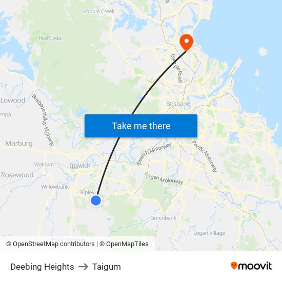 Deebing Heights to Taigum map